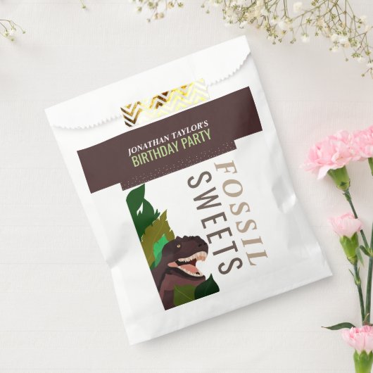 Tレックス恐竜パーティー子供用誕生日 フェイバーバッグ (封をした状態)