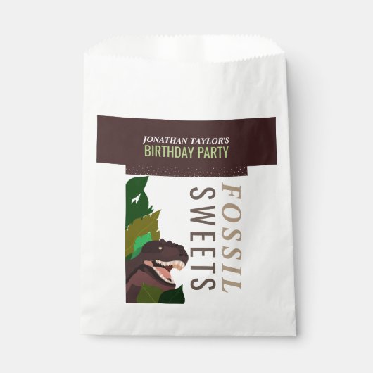 Tレックス恐竜パーティー子供用誕生日 フェイバーバッグ (正面)