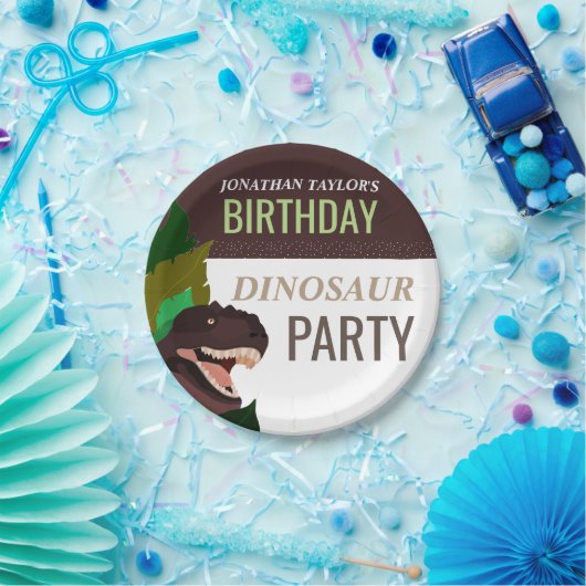 Tレックス恐竜パーティー子供用誕生日 ペーパープレート (パーティー)