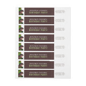 Tレックス恐竜パーティー子供用誕生日 ラップアラウンドラベル (シート)