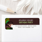 Tレックス恐竜パーティー子供用誕生日 ラベル (インサイチュ)