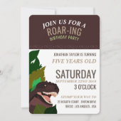 Tレックス恐竜パーティー子供用誕生日 招待状 (正面)