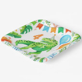 Tレックス恐竜ボーイズ誕生日水彩 ペーパープレート (傾斜あり)