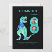 Tレックス恐竜ボーイズ8thバースデーパーティー 招待状 (正面)