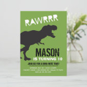 Tレックス恐竜ボーイ誕生日招待状 招待状 (スタンド正面)