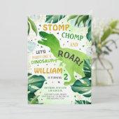Tレックス恐竜ボーイ誕生日 招待状 (スタンド正面)