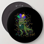 Tレックス恐竜マルディグラスボーイガールキッズ幼児 缶バッジ (正面&裏面)