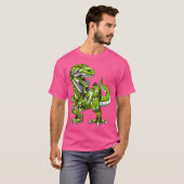 Tレックス恐竜ロボット未来的SFボ Tシャツ (正面フル)