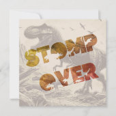 Tレックス恐竜招待状フラットカード (正面)