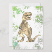 Tレックス恐竜第5誕生日写真 招待状 (裏面)