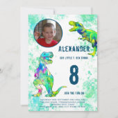 Tレックス恐竜第8期バースデーパーティー 招待状 (正面)