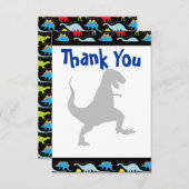 Tレックス恐竜誕生会サンキューカード サンキューカード (正面/裏面)