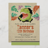 Tレックス恐竜誕生日招待状 招待状 (正面/裏面)