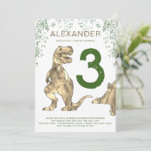 Tレックス恐竜3回目の誕生日パーティー 招待状 (スタンド正面)