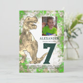 Tレックス恐竜7thバースデーパーティー写真 招待状 (スタンド正面)