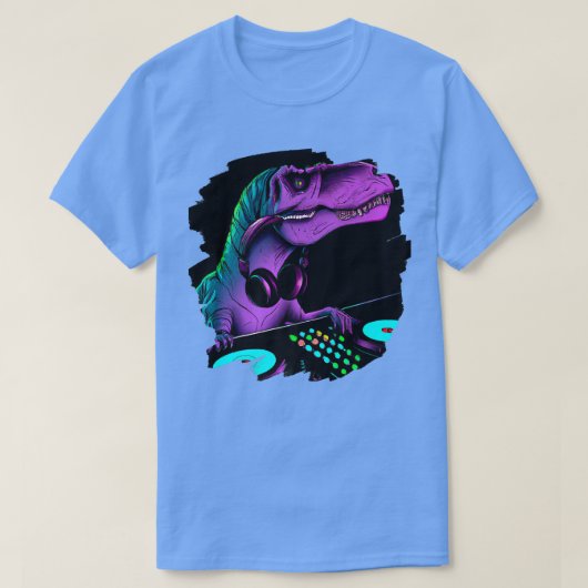Tレックス恐竜Djレコードテクノ音楽Tylnosauru Tシャツ (デザイン正面)