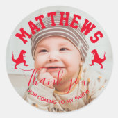 Tレックス感謝していユー恐竜子供の誕生日 ラウンドシール (正面)