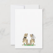 Tレックス新郎新婦結婚の返信 出欠カード (裏面)