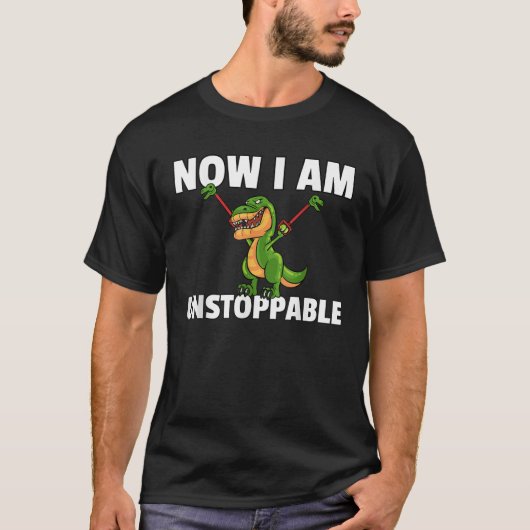 Tレックス止められないギフトおもしろい恐竜 Tシャツ (正面)