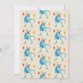 Tレックス水彩誕生日パーティー 招待状 (裏面)