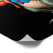 Tレックス着用ピエロ服とジャグリング野球 ポスター (角)