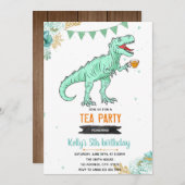 Tレックス紅茶ガールパーティー 招待状 (正面/裏面)