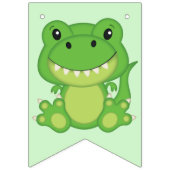 Tレックス誕生会グリーン バンティングフラッグ (第1の旗)