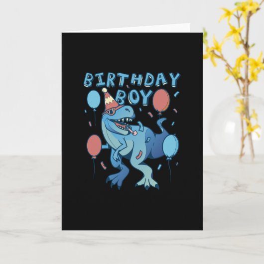 Tレックス誕生会 カード (黄色い花)