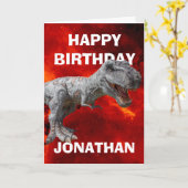 Tレックス誕生会 カード (黄色い花)