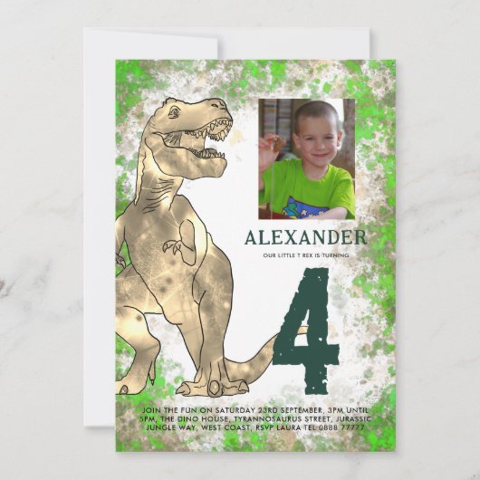 Tレックス誕生会 招待状 (正面)