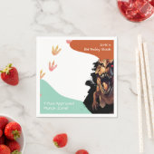 Tレックス誕生日バッシュ、先史時代のパーティームンチゾーン スタンダードカクテルナプキン (インサイチュ)