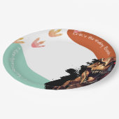 Tレックス誕生日バッシュ、先史時代のパーティームンチゾーン ペーパープレート (アングル)