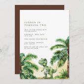 Tレックス誕生日 招待状 (正面/裏面)