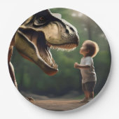 Tレックス顔の恐怖 ペーパープレート (正面)