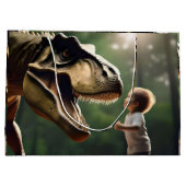 Tレックス顔の恐怖 ラージペーパーバッグ (裏面)