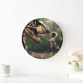 Tレックス顔の恐怖 ラージ壁時計 (ホーム)