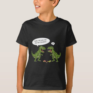 Tレックス食べゾンビハロウィンボーイズガールズキッズおもしろい Tシャツ