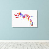 Tレックス骨格 キャンバスプリント (インサイチュ (ウッドフロア))