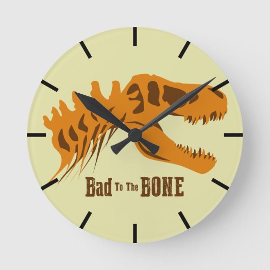 Tレックス骨 ラウンド壁時計 (正面)