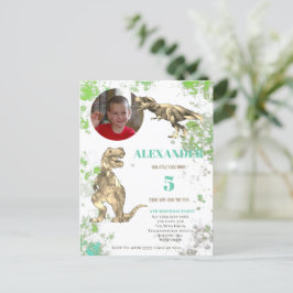 Tレックス5th誕生日パーティーTylnosaurus写真 インビテーションポストカード
