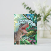 Tレックス、ジュラシック・ワールド、お誕生日おめでとう ポストカード (スタンド正面)