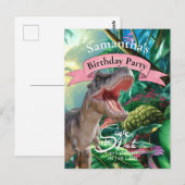 Tレックス、ジュラシック・ワールド、誕生日の女の子 ポストカード (正面/裏面)