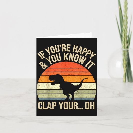 Tレックス 恐竜 ミーム 面白い ディノ メンズ レディース ボーイ K カード (正面)