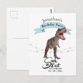 Tレックス、日にちを覚えておいてよ 少年 ポストカード (正面/裏面)