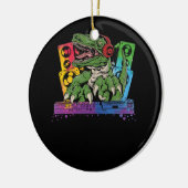 TレックスDJパーティークラブディスクジョッキーシャツEDMダンスCl セラミックオーナメント (左)