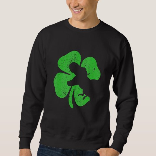 TレックスSt patricks day恐竜シャームロックアダルトメンズ スウェットシャツ (正面)