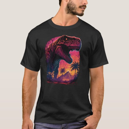 TレックスVAPORWAVE美学スタイル使用ルック遭難時 Tシャツ (正面)