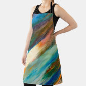 t上数々のの色の長い斜めの水の色のストローク エプロン (インサイチュ)