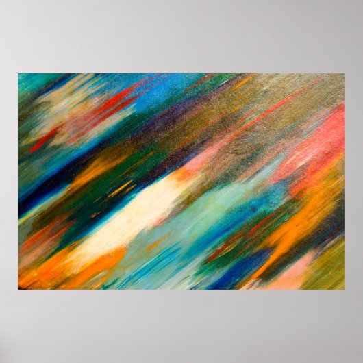 t上数々のの色の長い斜めの水の色のストローク ポスター (正面)