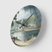 「T刻まれるセーヌ河の意見」からのラロシュ、 ラウンド壁時計 (傾斜)